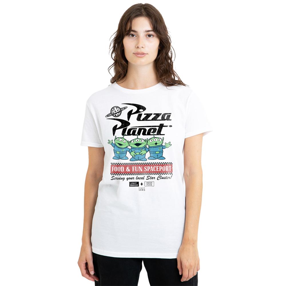 White - Back - Toy Story Womens-Ladies Food Spaceport Aliens T-Shirt