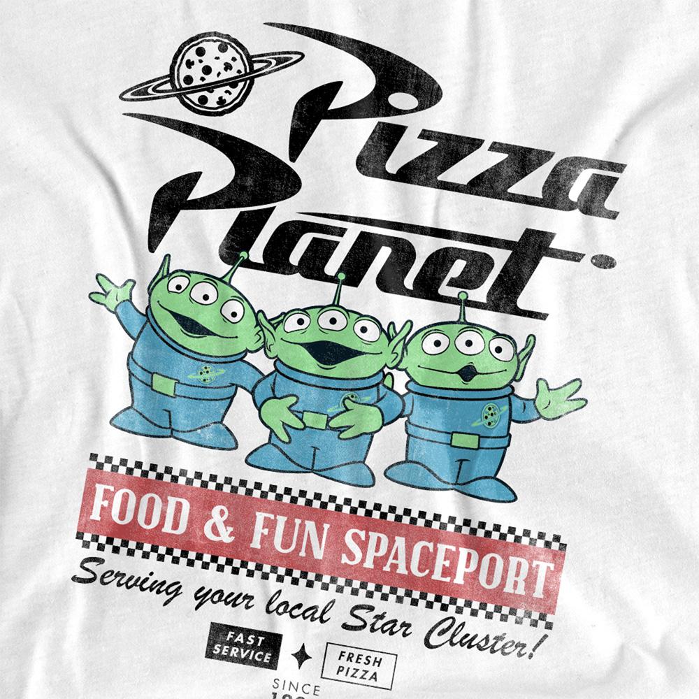 White - Side - Toy Story Womens-Ladies Food Spaceport Aliens T-Shirt