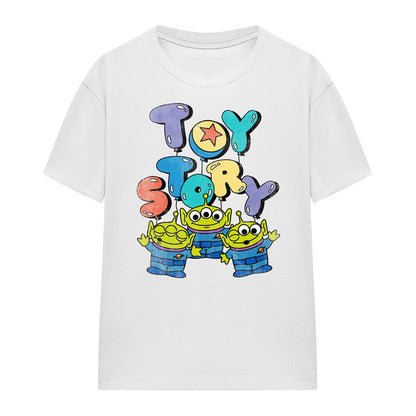 White - Front - Toy Story Womens-Ladies Aliens Balloons T-Shirt
