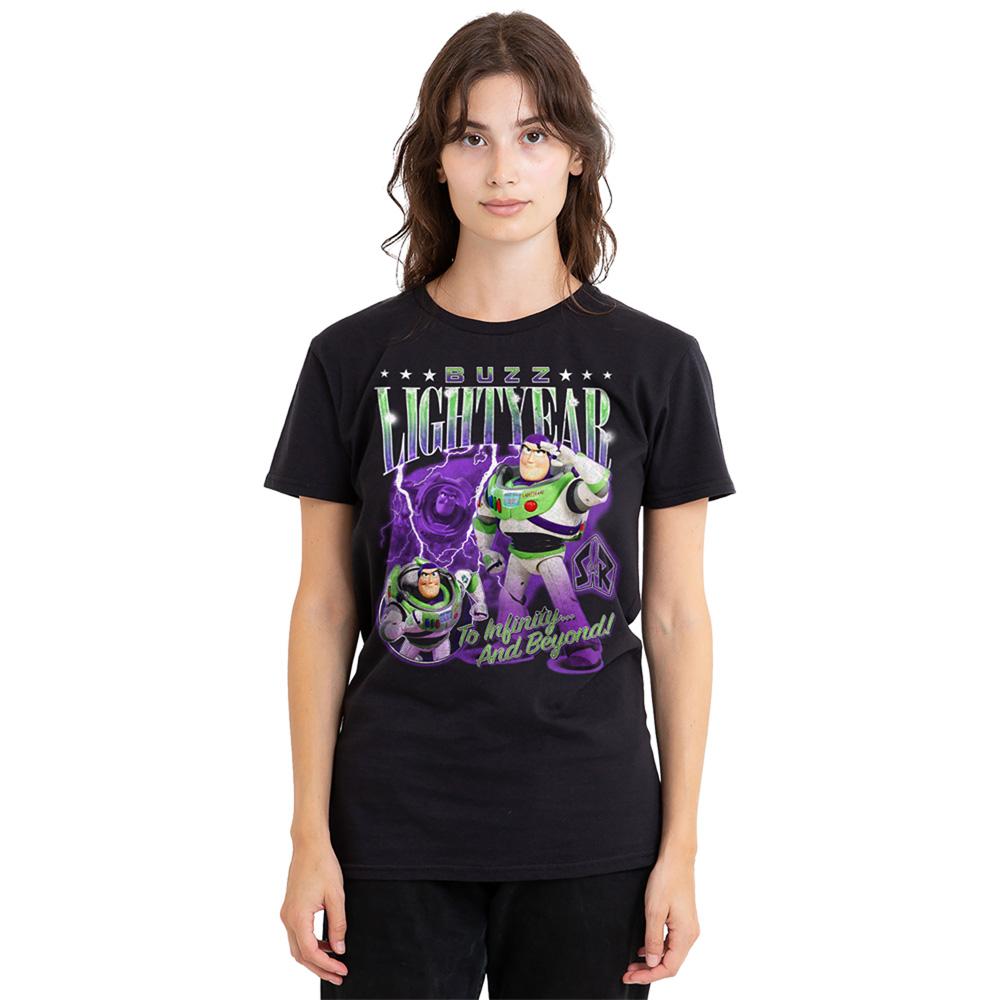 Black - Back - Toy Story Womens-Ladies Buzz Lightyear Homage T-Shirt