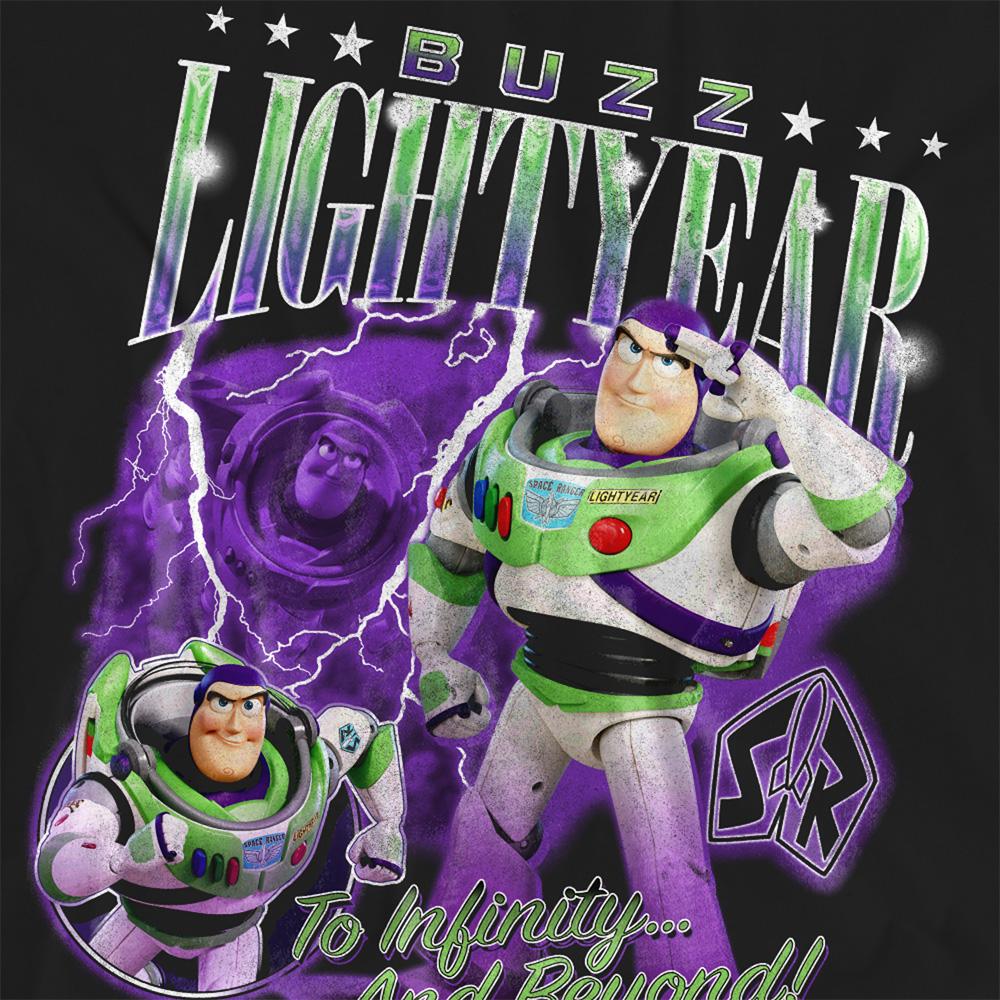 Black - Side - Toy Story Womens-Ladies Buzz Lightyear Homage T-Shirt