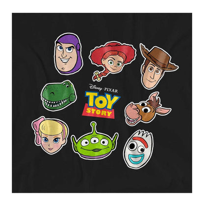 Black - Side - Toy Story Womens-Ladies Character Face Cut Out T-Shirt