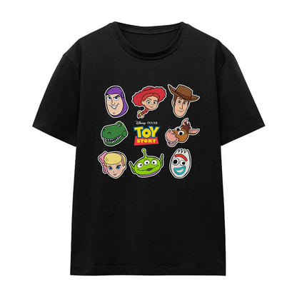 Black - Front - Toy Story Womens-Ladies Character Face Cut Out T-Shirt