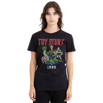 Black - Back - Toy Story Womens-Ladies 1995 Retro T-Shirt