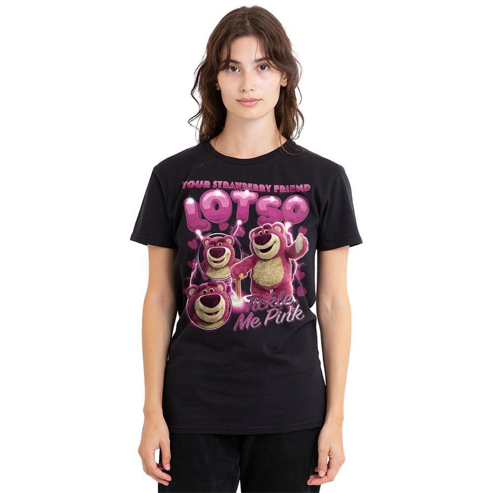 Black - Back - Toy Story Womens-Ladies Strawberry Lotso Homage T-Shirt