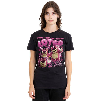 Black - Back - Toy Story Womens-Ladies Strawberry Lotso Homage T-Shirt