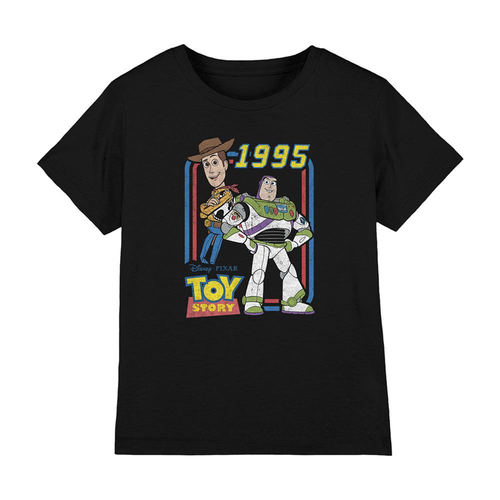 Black - Front - Toy Story Childrens-Kids 1995 Woody & Buzz Lightyear T-Shirt