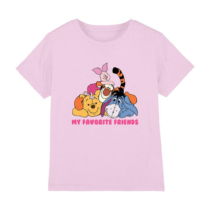 Pink - Front - Winnie the Pooh Childrens-Kids My Favorite Friends Group T-Shirt