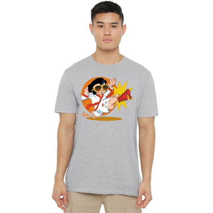 Athletic Heather - Back - Elvis Presley Unisex Adult Karate King T-Shirt