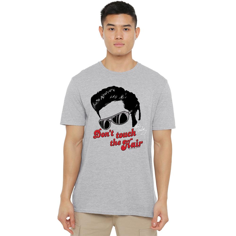 Athletic Heather - Back - Elvis Presley Unisex Adult Dont Touch The Hair T-Shirt