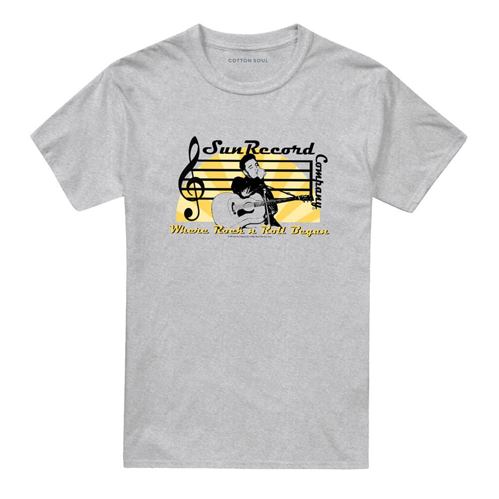 Athletic Heather - Front - Sun Records Unisex Adult Company Heather T-Shirt