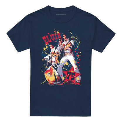 Navy - Front - Elvis Presley Unisex Adult Eagle Elvis T-Shirt