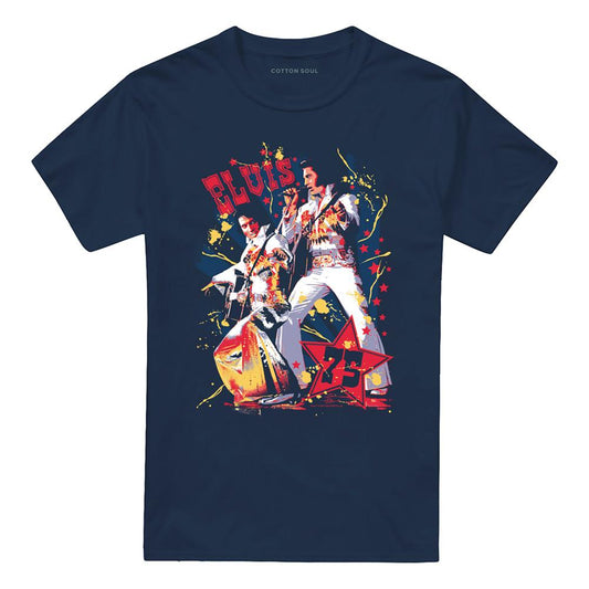 Navy - Front - Elvis Presley Unisex Adult Eagle Elvis T-Shirt