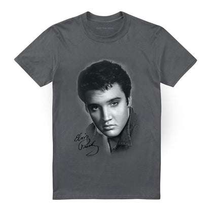 Charcoal - Front - Elvis Presley Unisex Adult Portrait T-Shirt