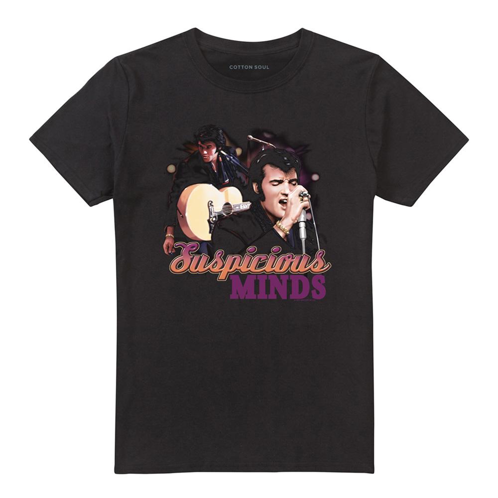 Black - Front - Elvis Presley Unisex Adult Suspicious Minds T-Shirt