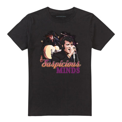 Black - Front - Elvis Presley Unisex Adult Suspicious Minds T-Shirt