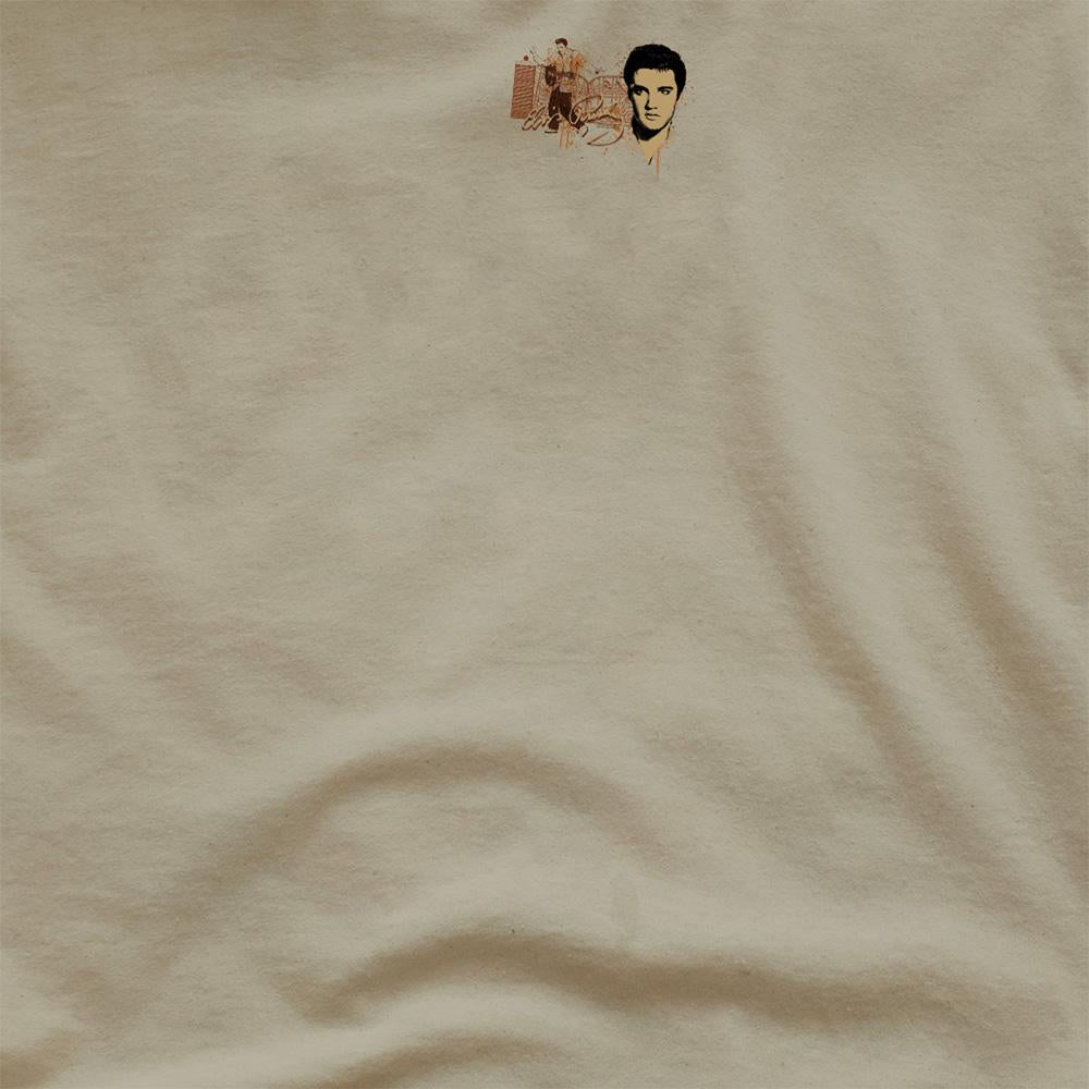 Safari Green - Side - Elvis Presley Unisex Adult At The Gates T-Shirt