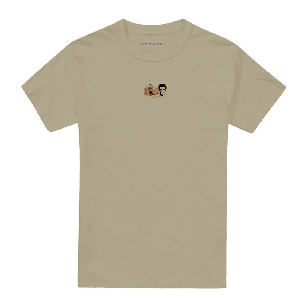 Safari Green - Front - Elvis Presley Unisex Adult At The Gates T-Shirt