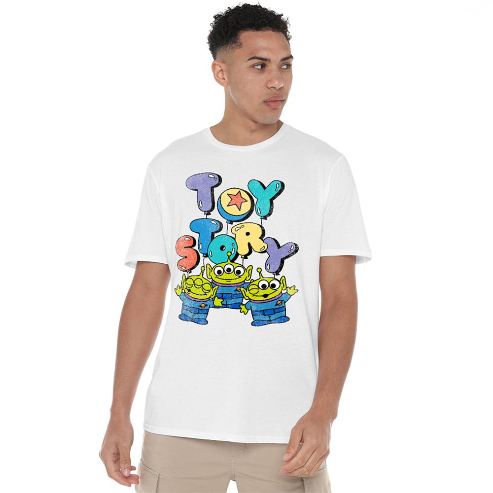 White - Back - Toy Story Unisex Adult Aliens Balloons T-Shirt