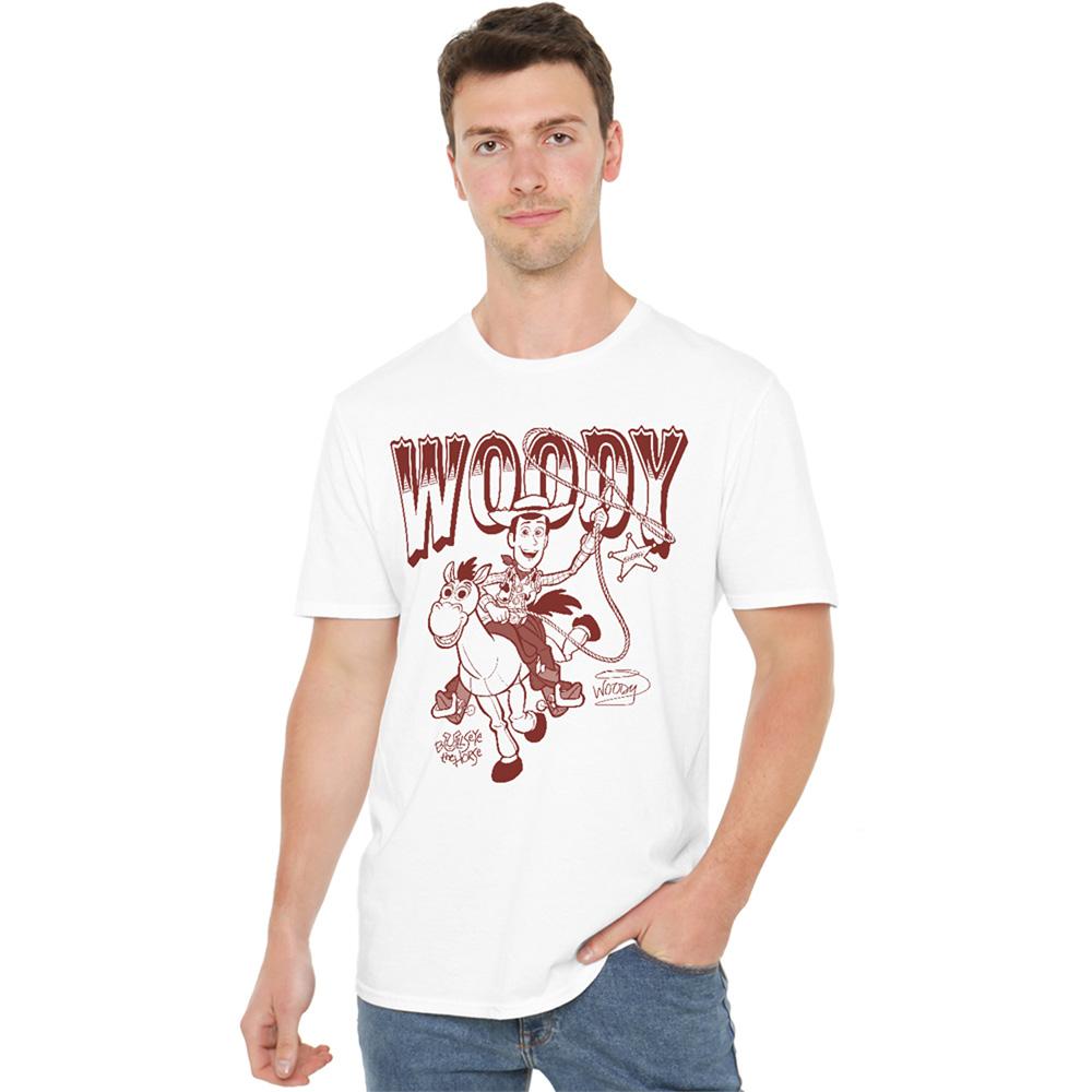 White - Back - Toy Story Unisex Adult Woody and Bullseye T-Shirt