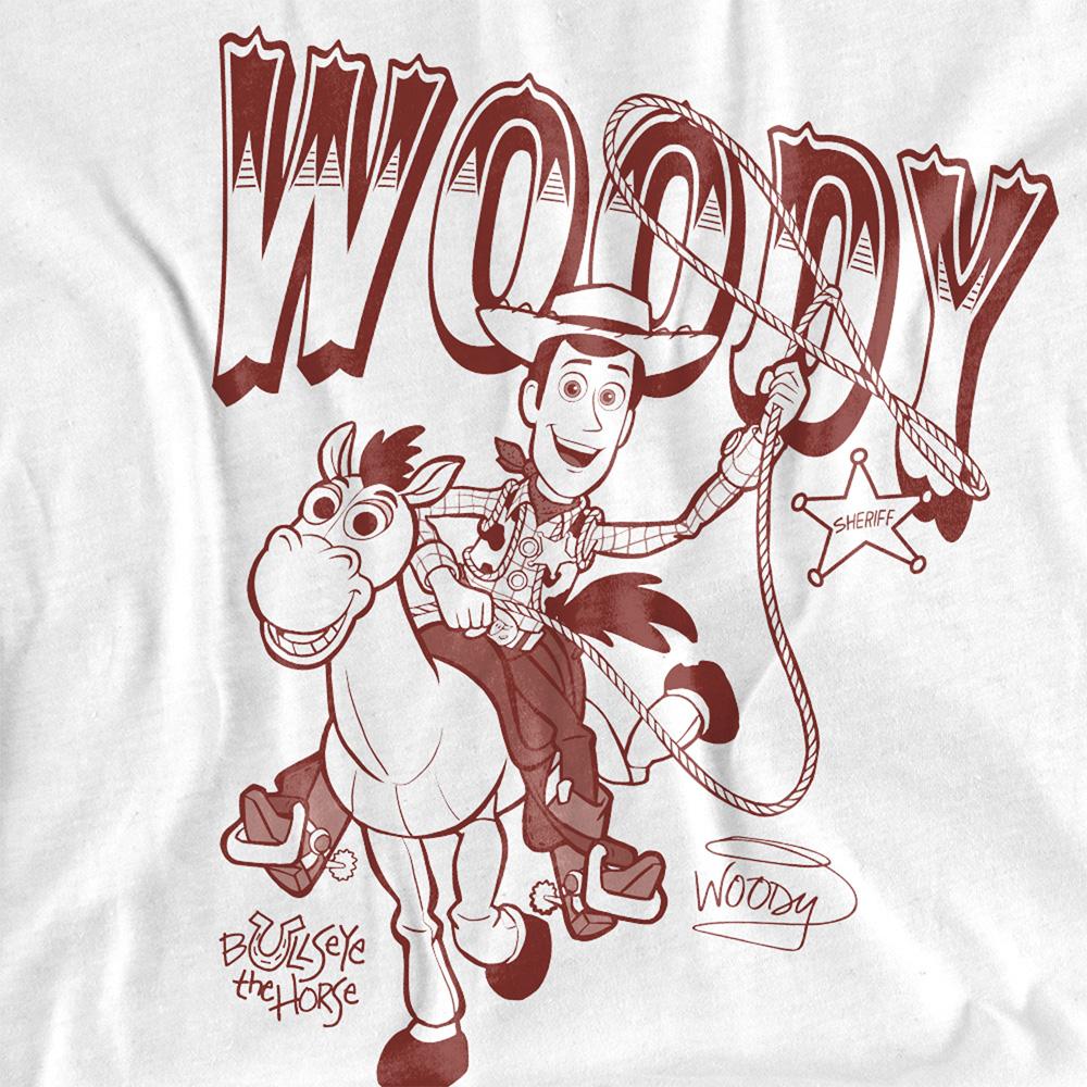 White - Side - Toy Story Unisex Adult Woody and Bullseye T-Shirt