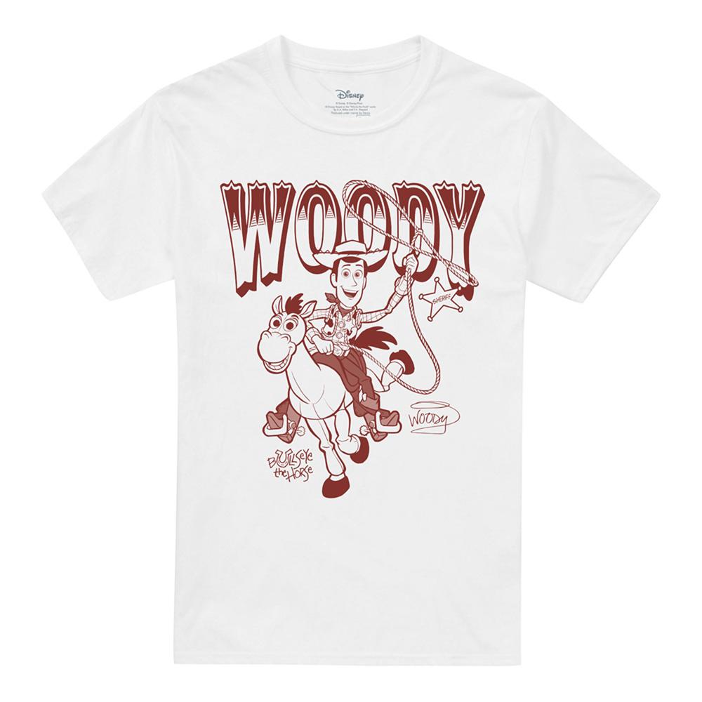 White - Front - Toy Story Unisex Adult Woody and Bullseye T-Shirt