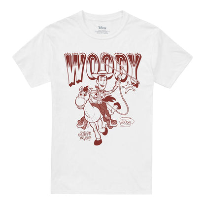 White - Front - Toy Story Unisex Adult Woody and Bullseye T-Shirt