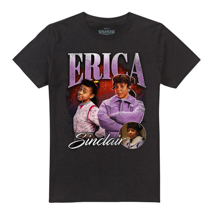 Black - Front - Stranger Things Unisex Adult Erica Homage T-Shirt