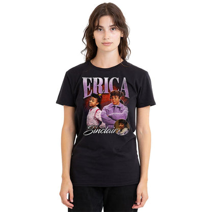 Black - Back - Stranger Things Womens-Ladies Erica Homage T-Shirt