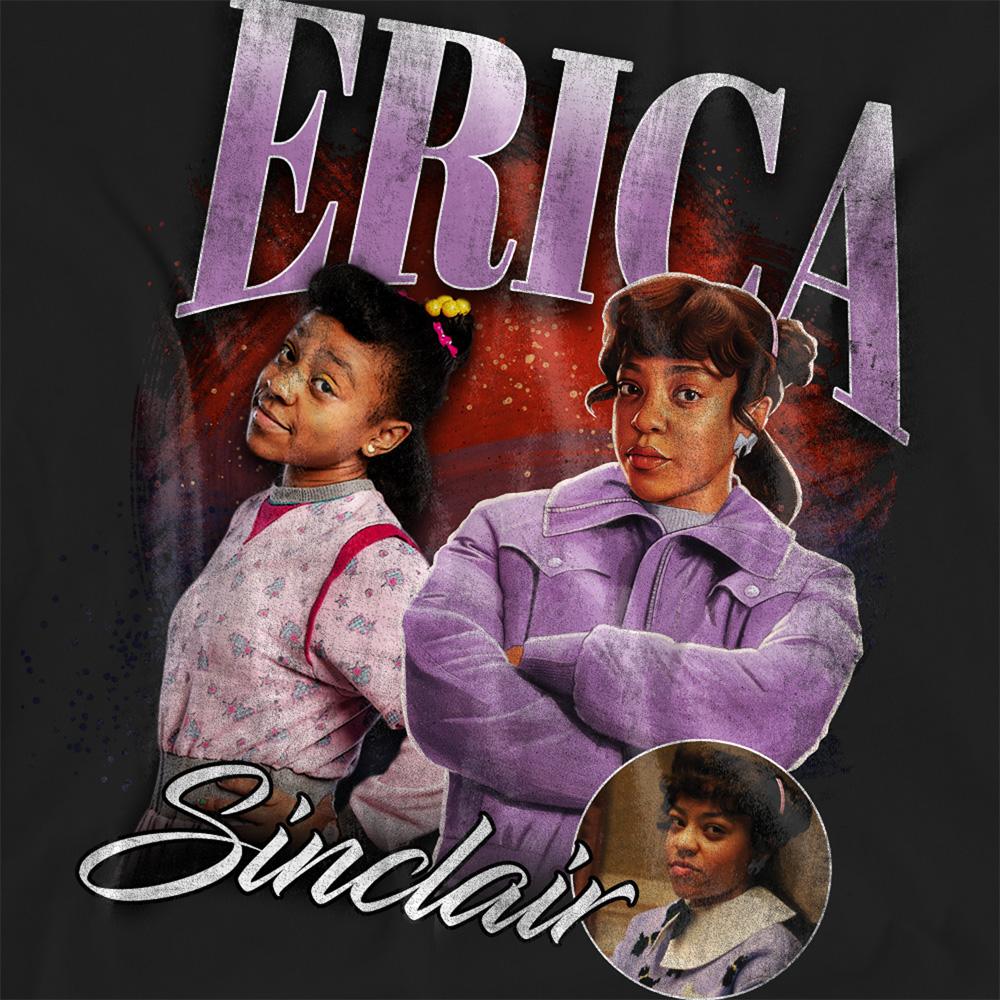 Black - Side - Stranger Things Womens-Ladies Erica Homage T-Shirt