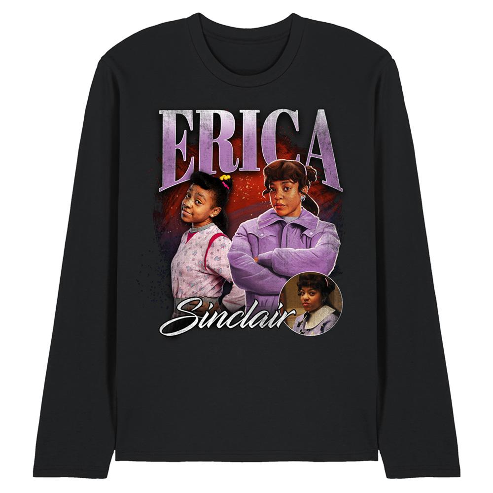 Black - Front - Stranger Things Unisex Adult Homage Erica Long-Sleeved T-Shirt