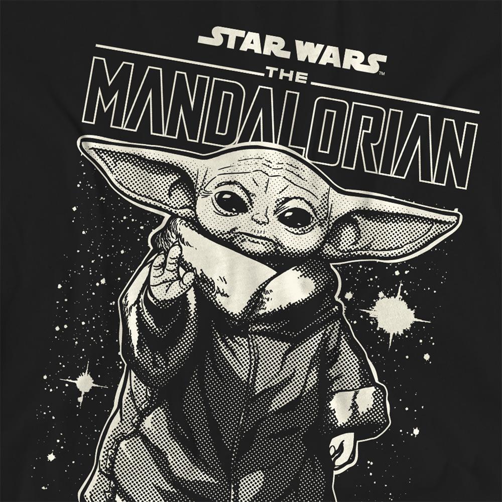 Black - Side - Star Wars The Mandalorian Unisex Adult Grogu Long-Sleeved T-Shirt