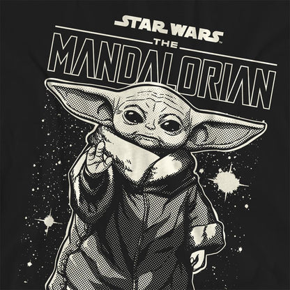 Black - Side - Star Wars The Mandalorian Unisex Adult Grogu Long-Sleeved T-Shirt