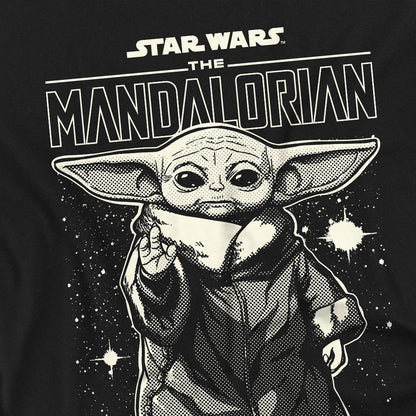 Black - Side - Star Wars The Mandalorian Unisex Adult Grogu In The Stars Long-Sleeved T-Shirt