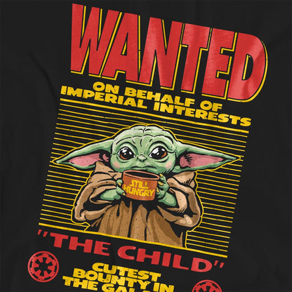 Black - Side - Star Wars The Mandalorian Womens-Ladies Cutest Bounty Wanted Grogu Long-Sleeved T-Shirt