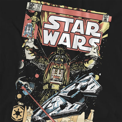 Black - Side - Star Wars Womens-Ladies Falcon Darth Vader Comic T-Shirt