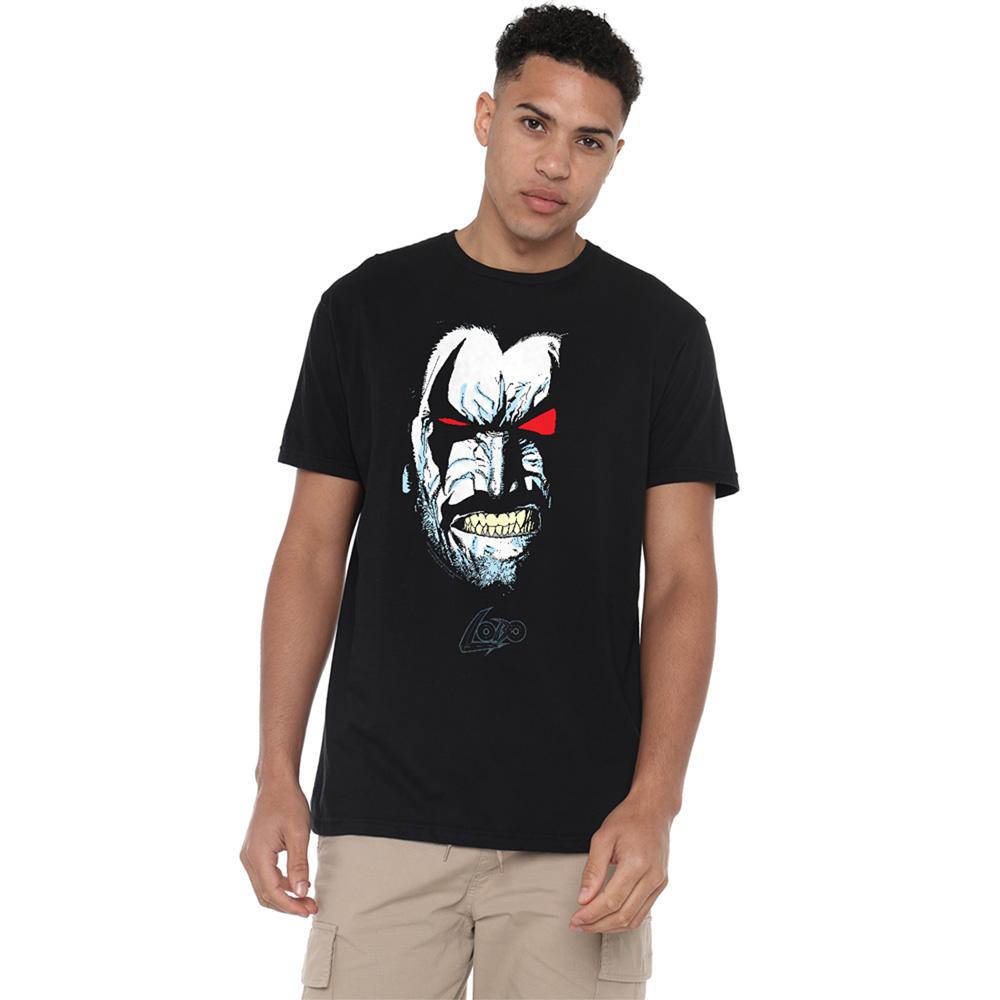 Black - Back - Justice League Unisex Adult Portrait Lobo Long-Sleeved T-Shirt