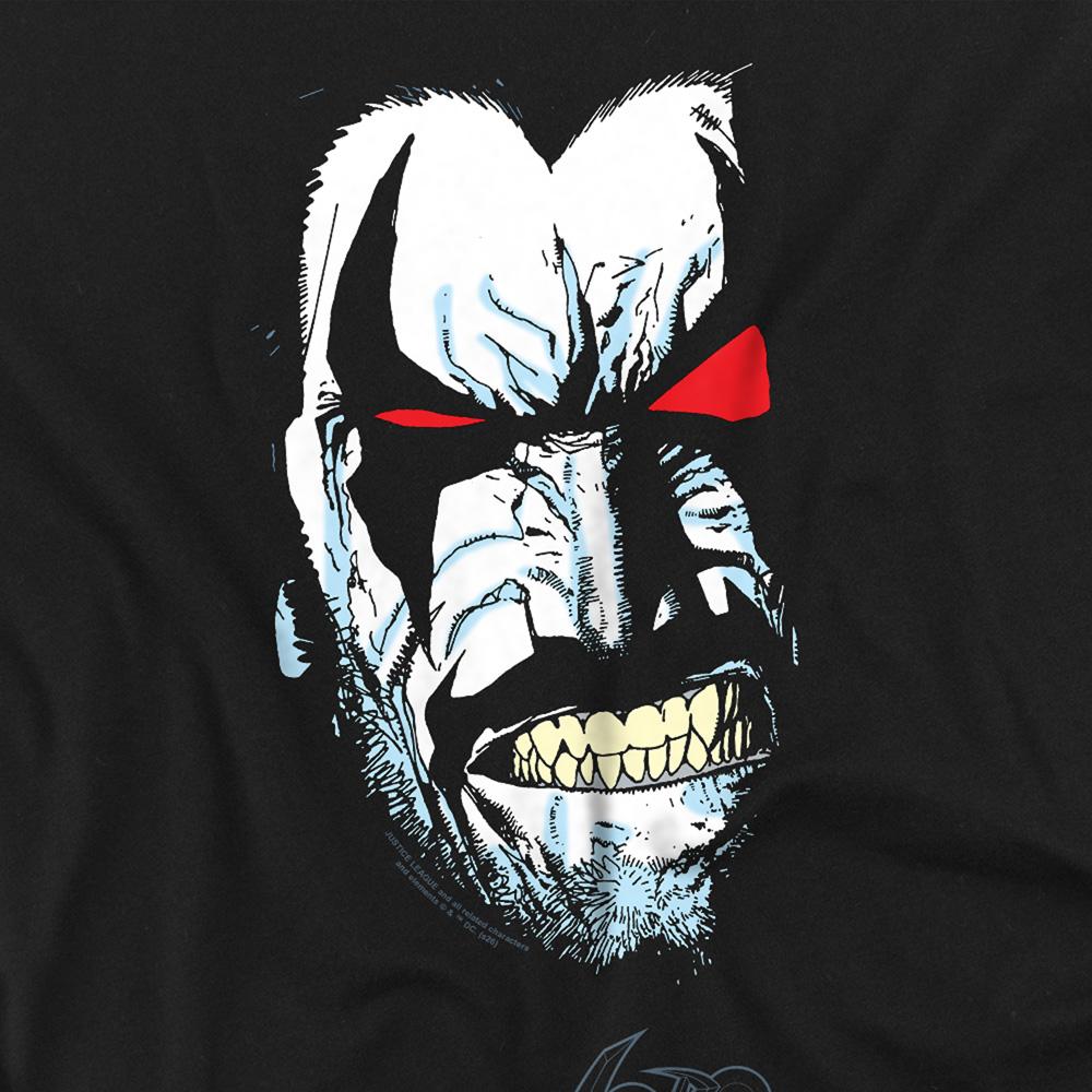 Black - Side - Justice League Unisex Adult Portrait Lobo Long-Sleeved T-Shirt