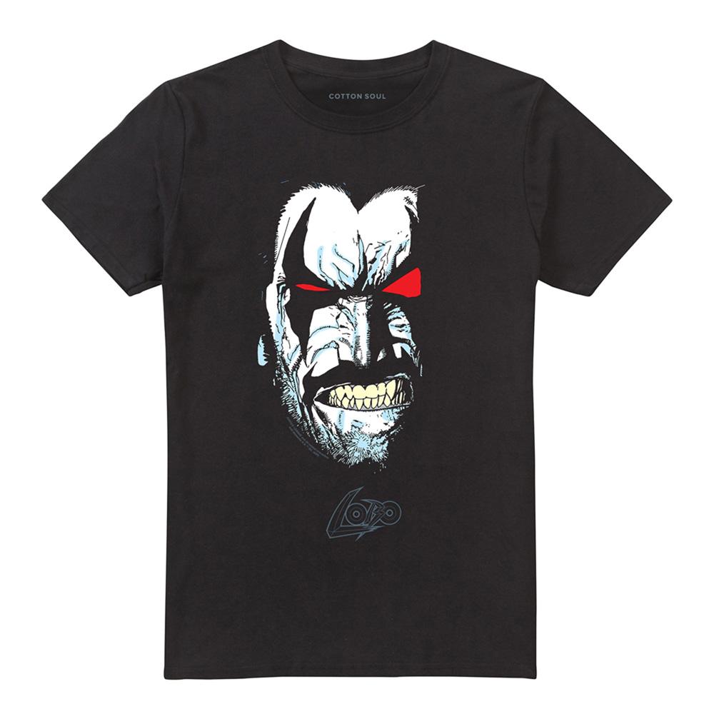 Black - Front - Justice League Unisex Adult Portrait Lobo Long-Sleeved T-Shirt
