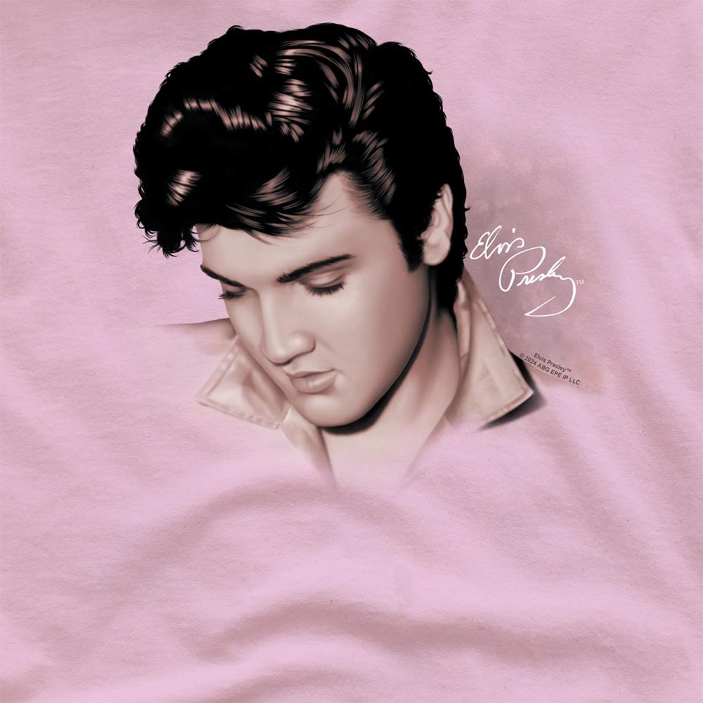 Pink - Side - Elvis Presley Mens Looking Down T-Shirt