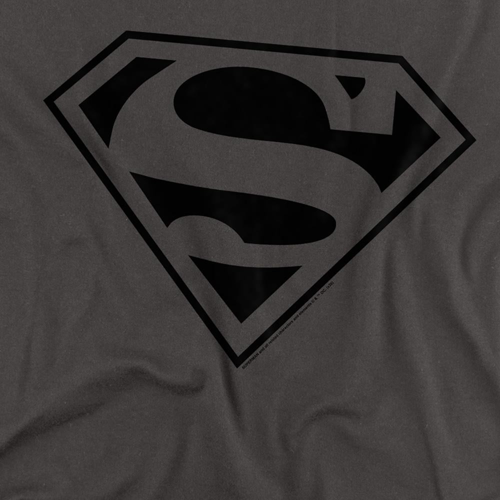 Charcoal - Back - Superman Unisex Adult Mono Long-Sleeved T-Shirt