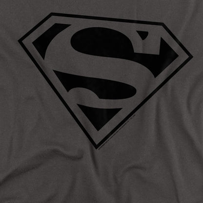 Charcoal - Back - Superman Unisex Adult Mono Long-Sleeved T-Shirt