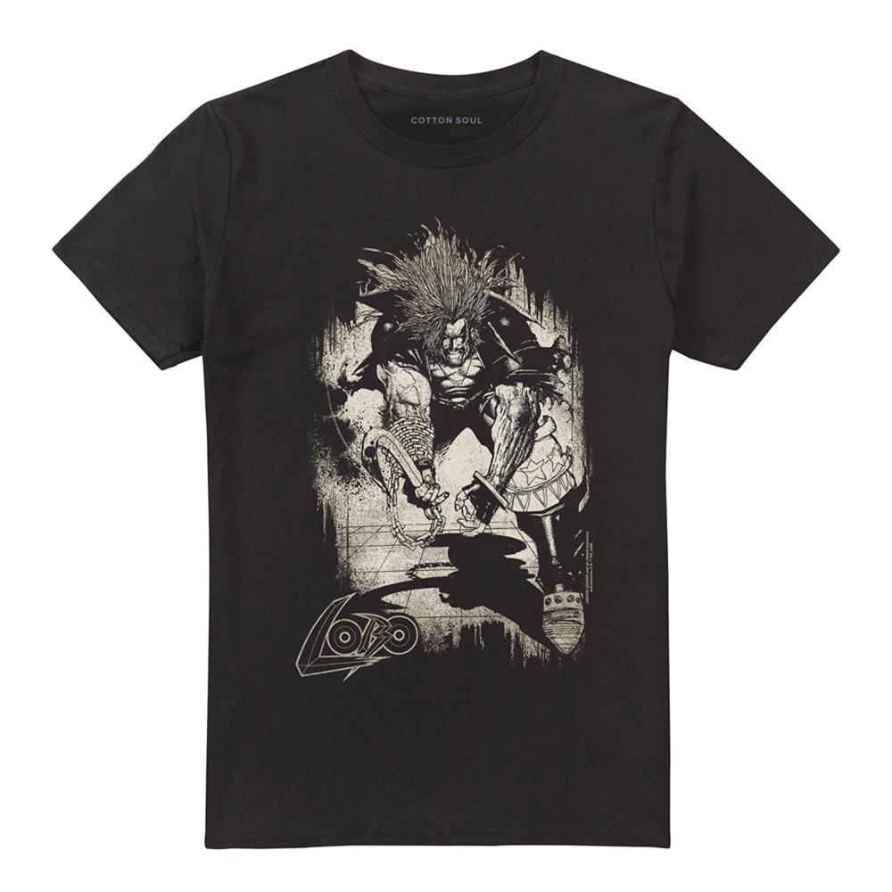 Black - Front - Justice League Unisex Adult Bounty Hunter Hook Lobo Long-Sleeved T-Shirt