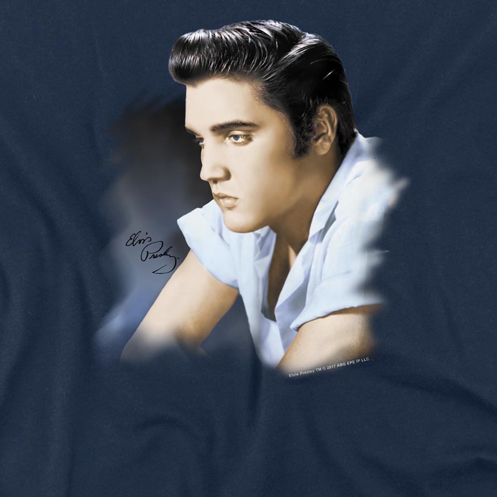 Navy - Side - Elvis Presley Mens Profile T-Shirt