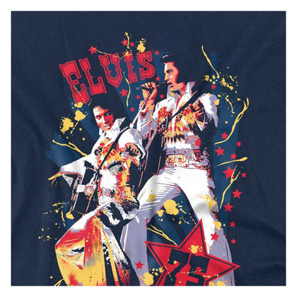 Navy - Side - Elvis Presley Childrens-Kids Eagle Elvis T-Shirt