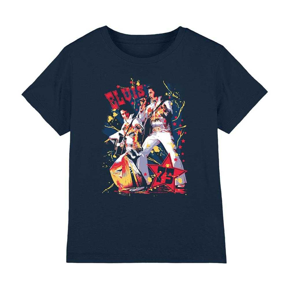 Navy - Front - Elvis Presley Childrens-Kids Eagle Elvis T-Shirt