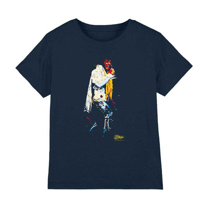 Navy - Front - Elvis Presley Childrens-Kids Yellow Scarf T-Shirt