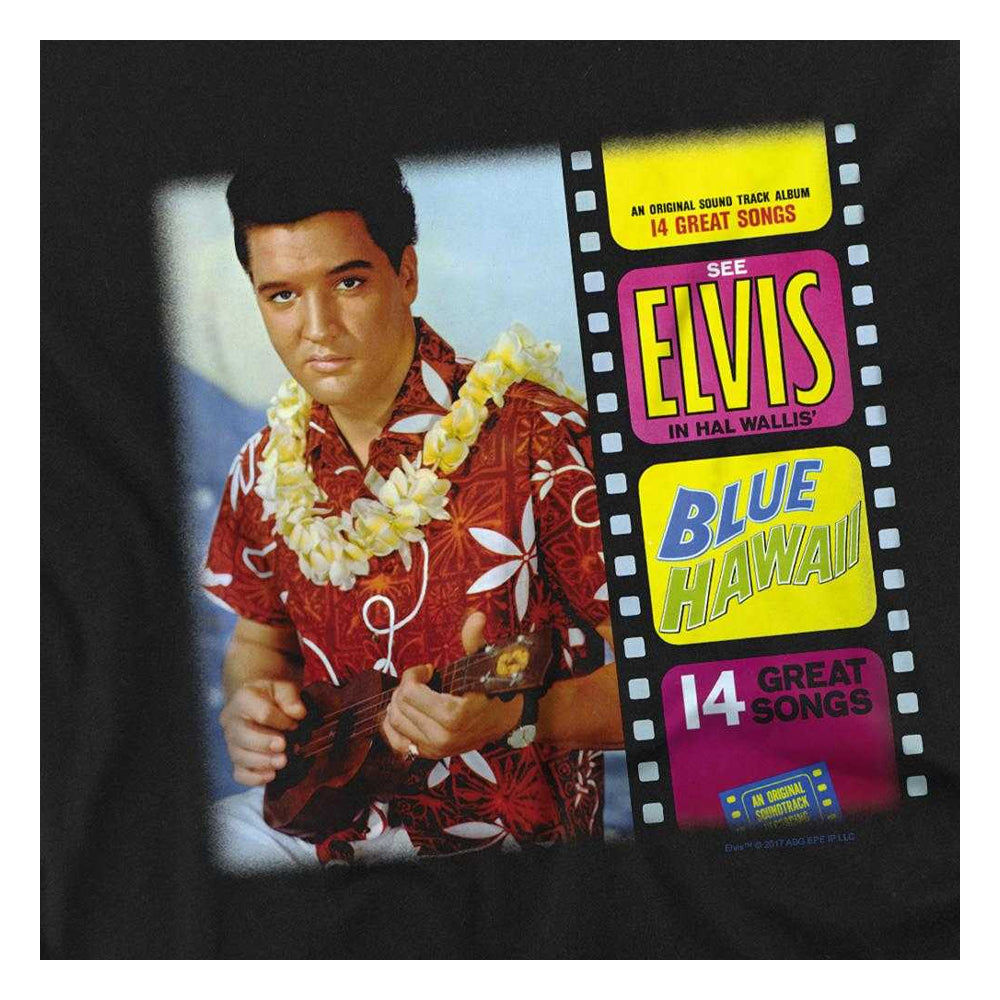 Black - Side - Elvis Presley Childrens-Kids Blue Hawaii Album T-Shirt