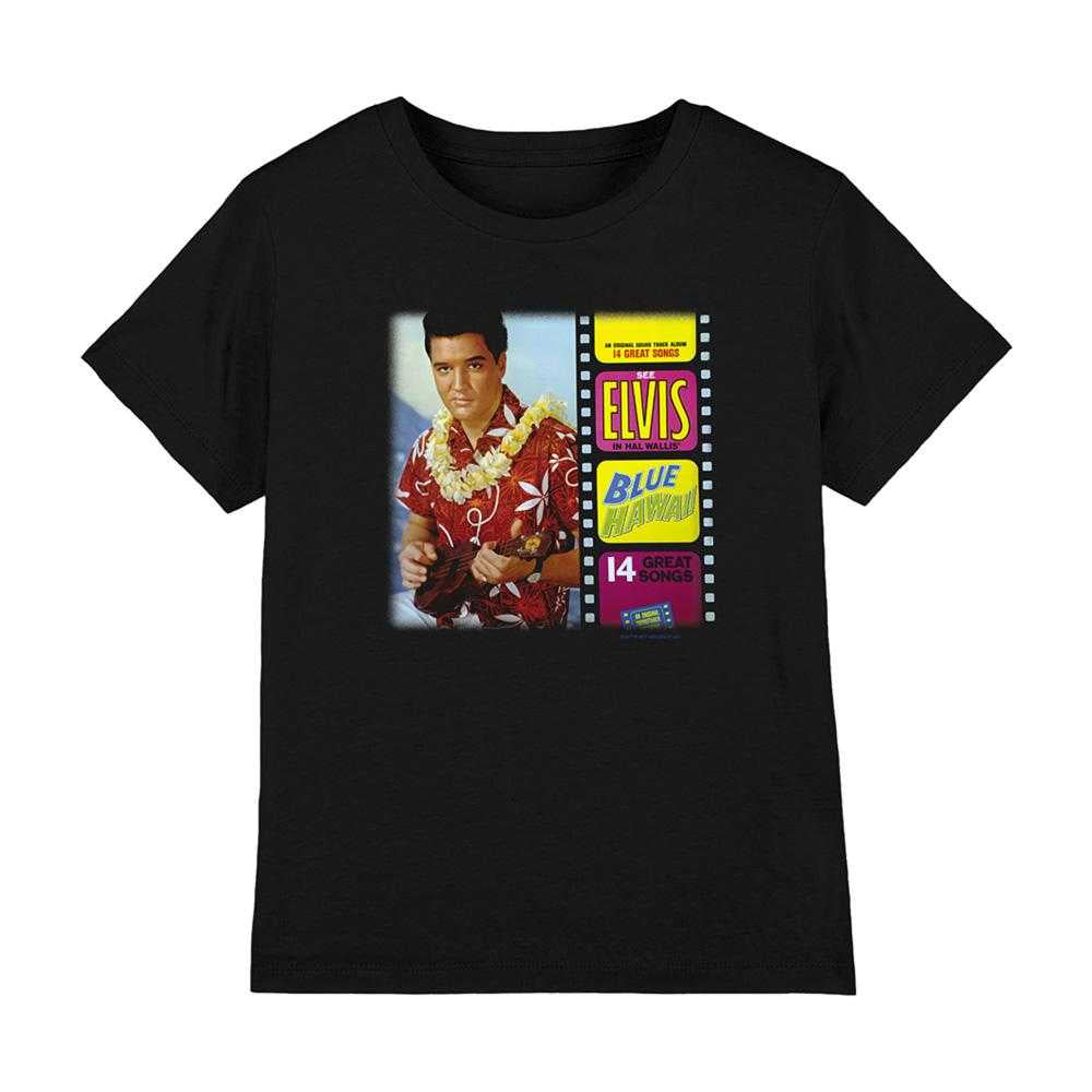 Black - Front - Elvis Presley Childrens-Kids Blue Hawaii Album T-Shirt