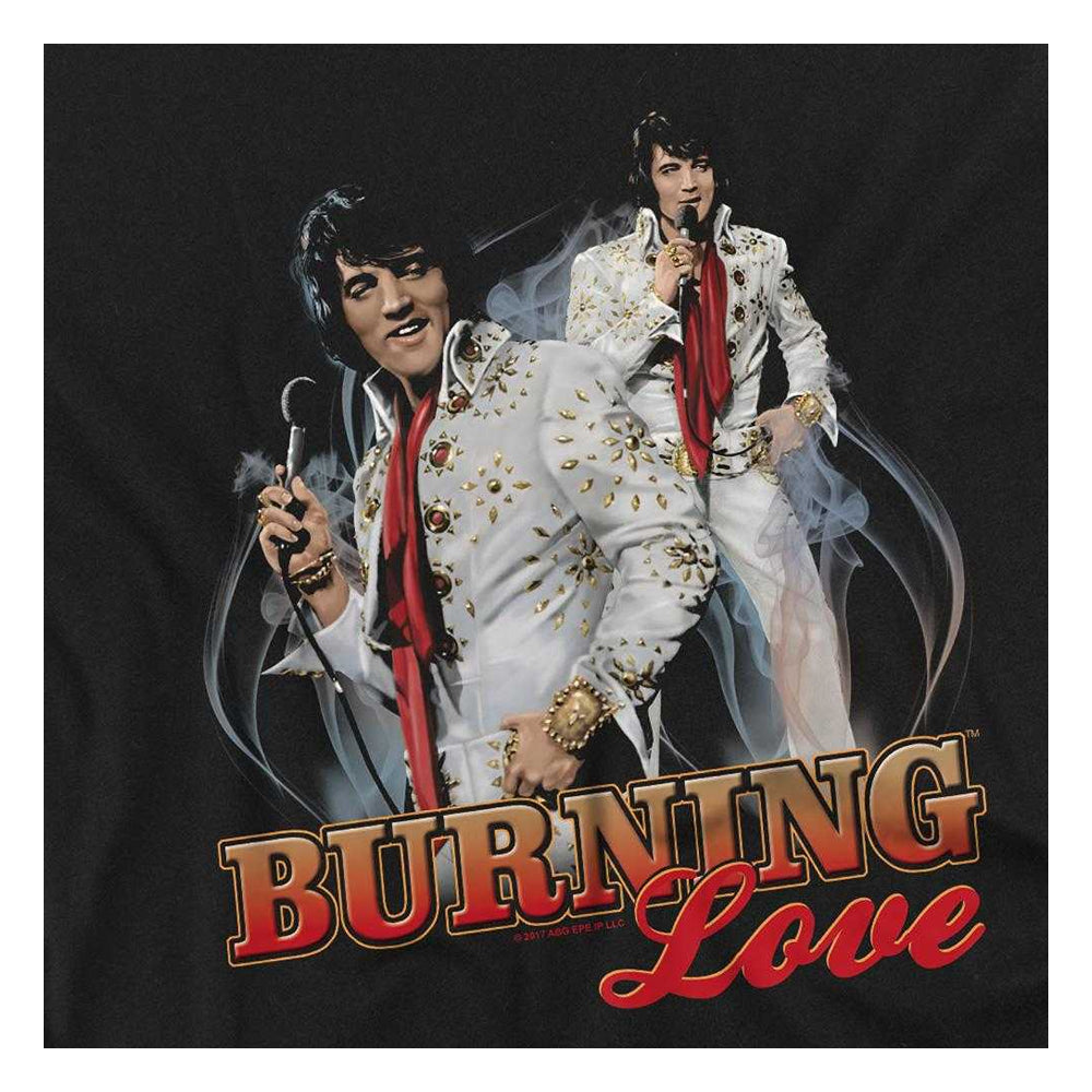 Black - Side - Elvis Presley Childrens-Kids Burning Love T-Shirt